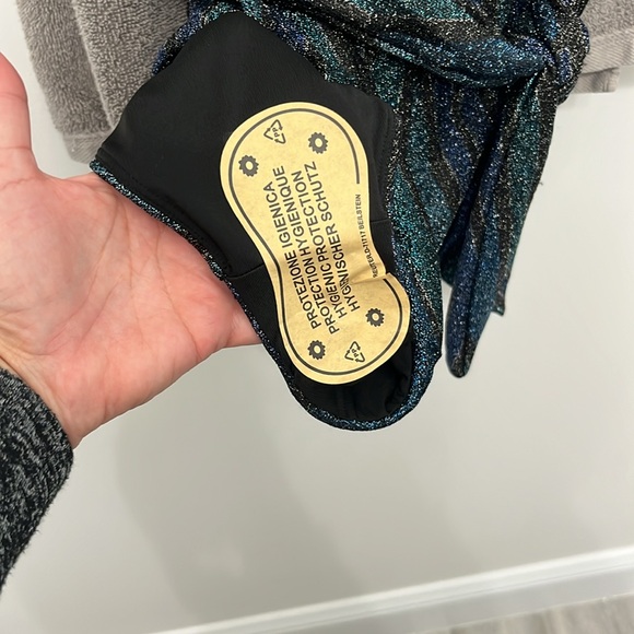 Ramy Brook Metallic Blue and Black bathing suit - Picture 6 of 10